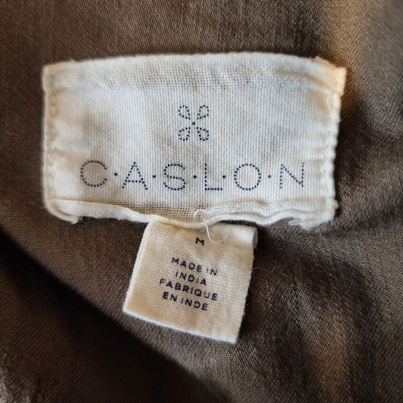 Caslon Army Green Utility Anorak Jacket Women's Medium M Drawstring Roll Tab EUC - Picture 5 of 6